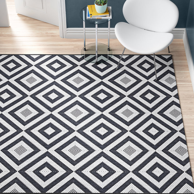 Zipcode Design Watertown Black White Indoor Outdoor Area Rug Reviews Wayfair