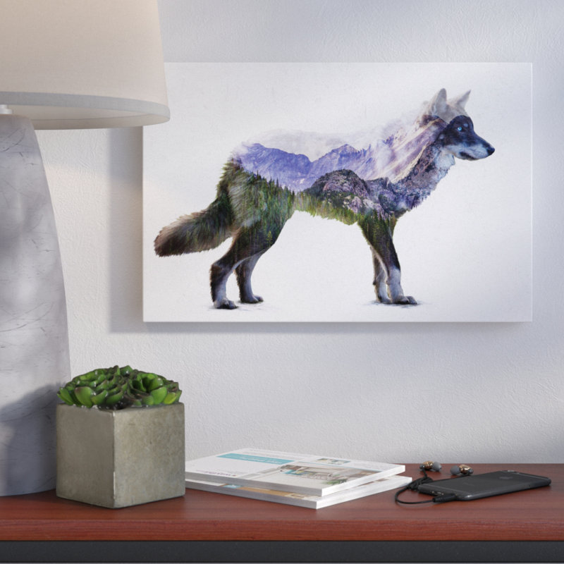 Wrought Studio Rocky Mountain Gray Wolf Painting Print On Wrapped