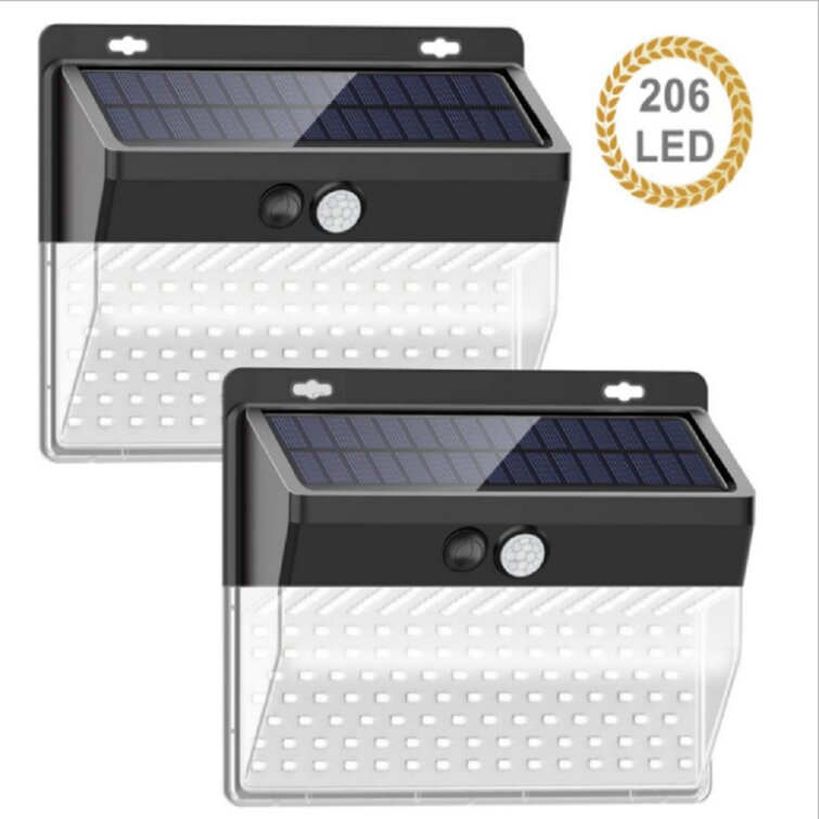 206 LED Solar Power Motion Sensor Wall Light Outdoor Garden Security Flood Lamp