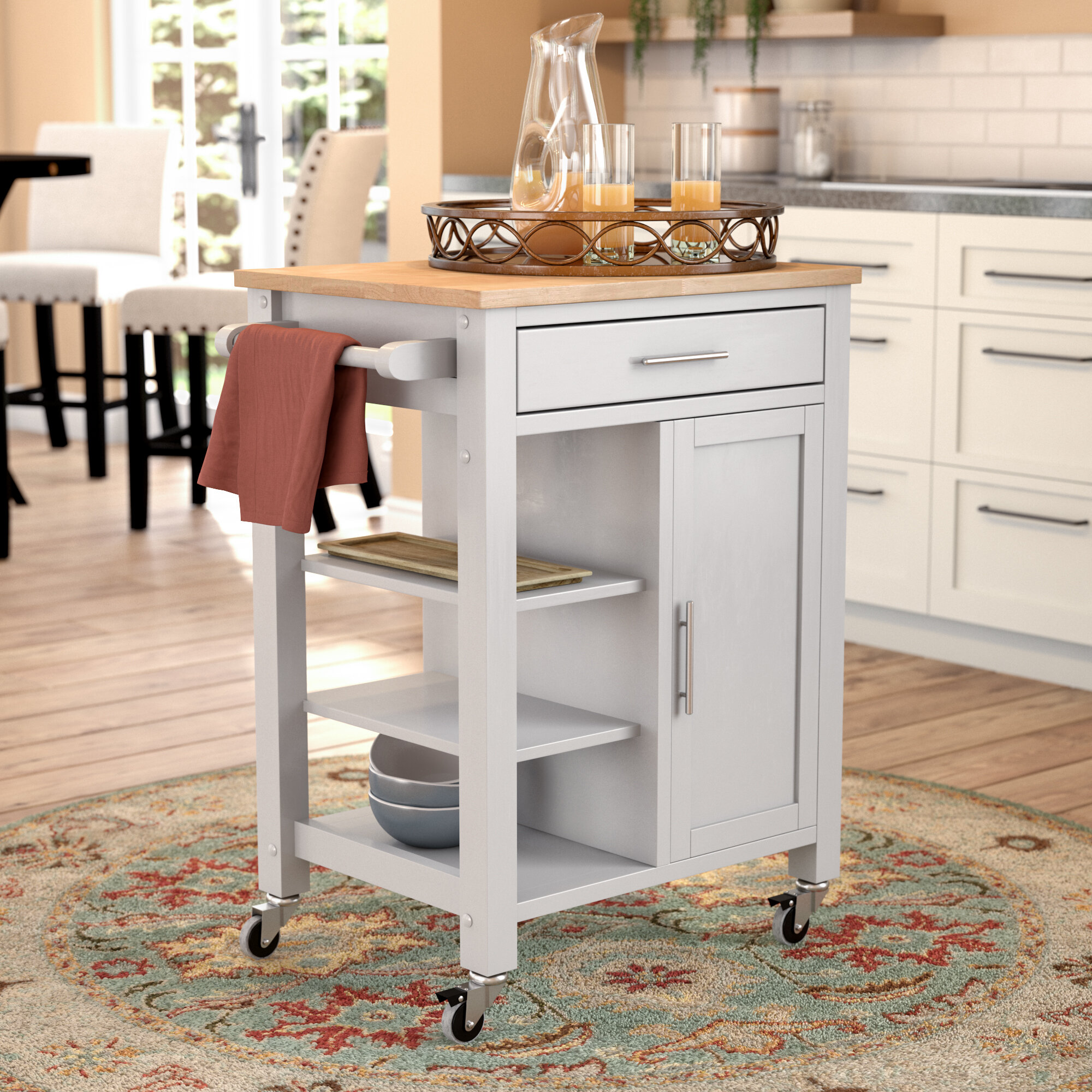 Latitude Run® Hiro 27.5'' Wide Rolling Kitchen Cart & Reviews | Wayfair