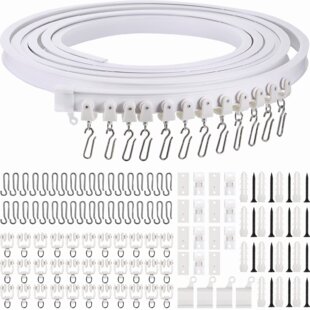 Ceiling/Wall Mount White New 16 ft Curtain Track Kit 