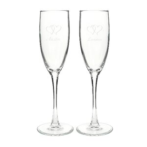 Double Hearts Champagne Flute