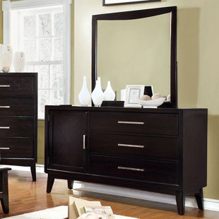 Divya 3 Drawer Combo Dresser with Mirror by Wrought Studio