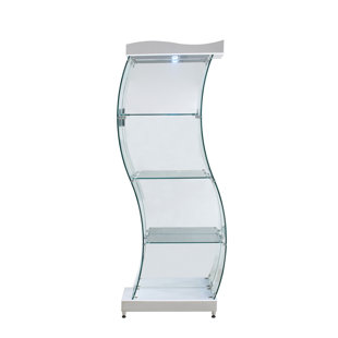 Boat Shaped Bookcase Wayfair Mateas S Shaped Gl Bookcase