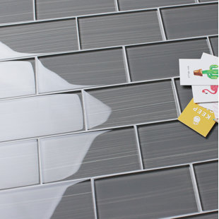 Subway Tile You Ll Love Wayfair Hand Painted Series 3 X 6 Gl Mosaic Tile In Gray