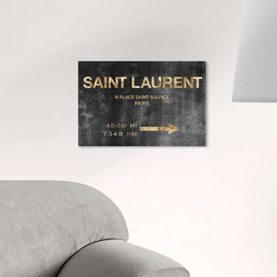 Saint Sulpice Road Sign - Textual Art on Canvas