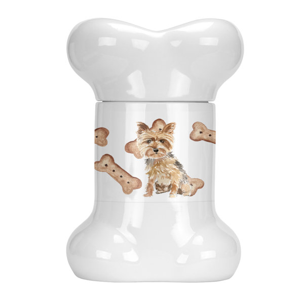 Tucker Murphy Pet Yorkie Or Yorkshire Terrier Bone Shaped Pet Treat Jar Wayfair