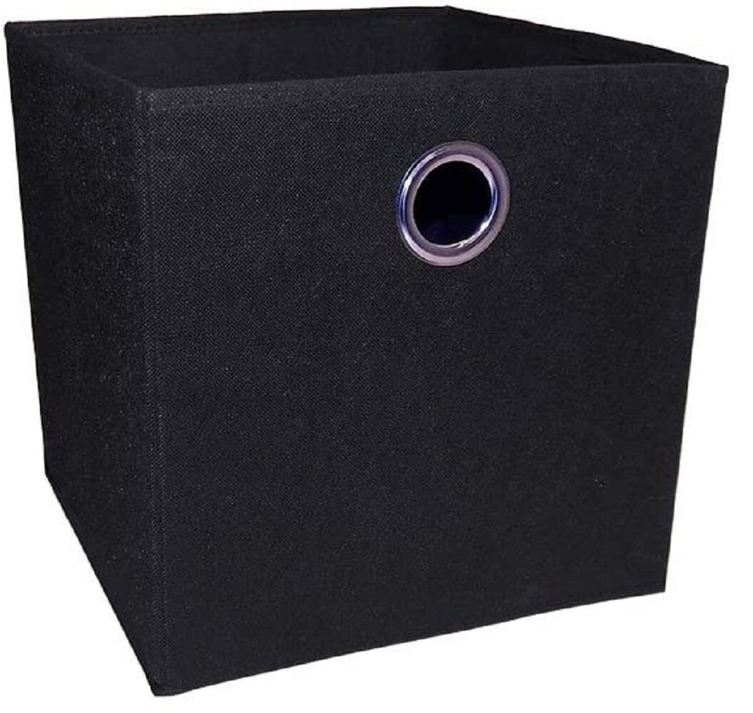 black storage bins