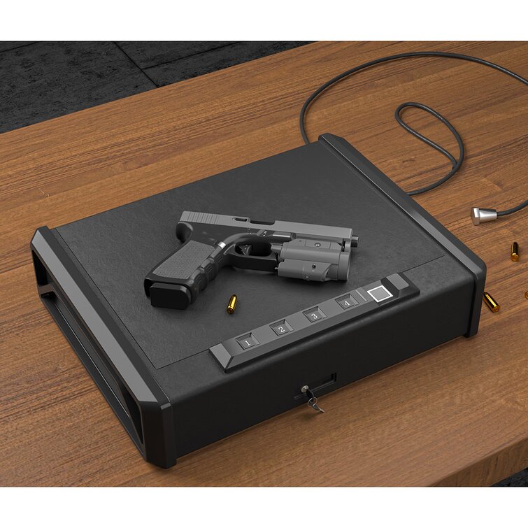 Gun Safe Electronic Keypad Quick Access Secure Storage Handgun Pistol Safe 2-Gun 