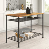 Tania Prep Table with Wood Top by Mercury Row