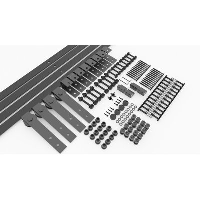 Classic U Bracket Bypass Track Barn Door Hardware Kit Vancleef