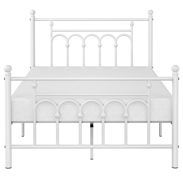 Rebecca Metal Bed Frame In Cream Ivory Single OR Double OR Kingsize 