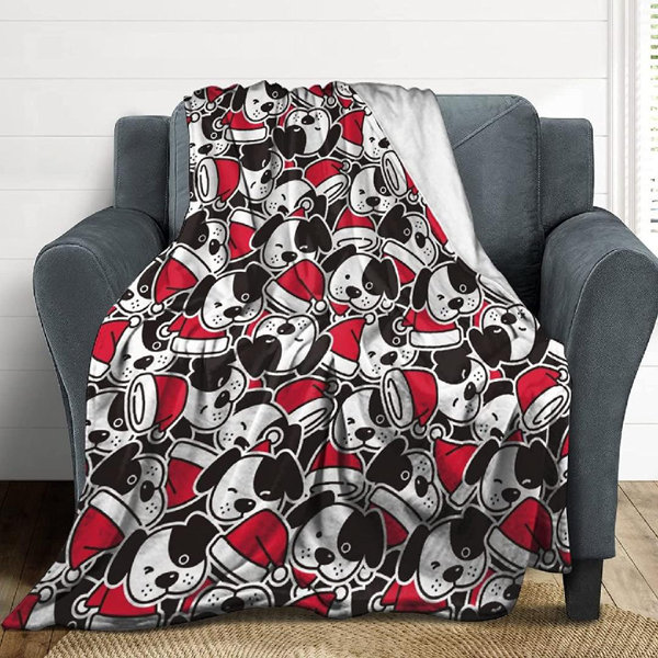 French Bulldog Dog with Flower Throw Blanket for Couch Sofa Bed Plush Fleece Blanket Soft Cozy Bedding for Kids and Adults Room Bedroom