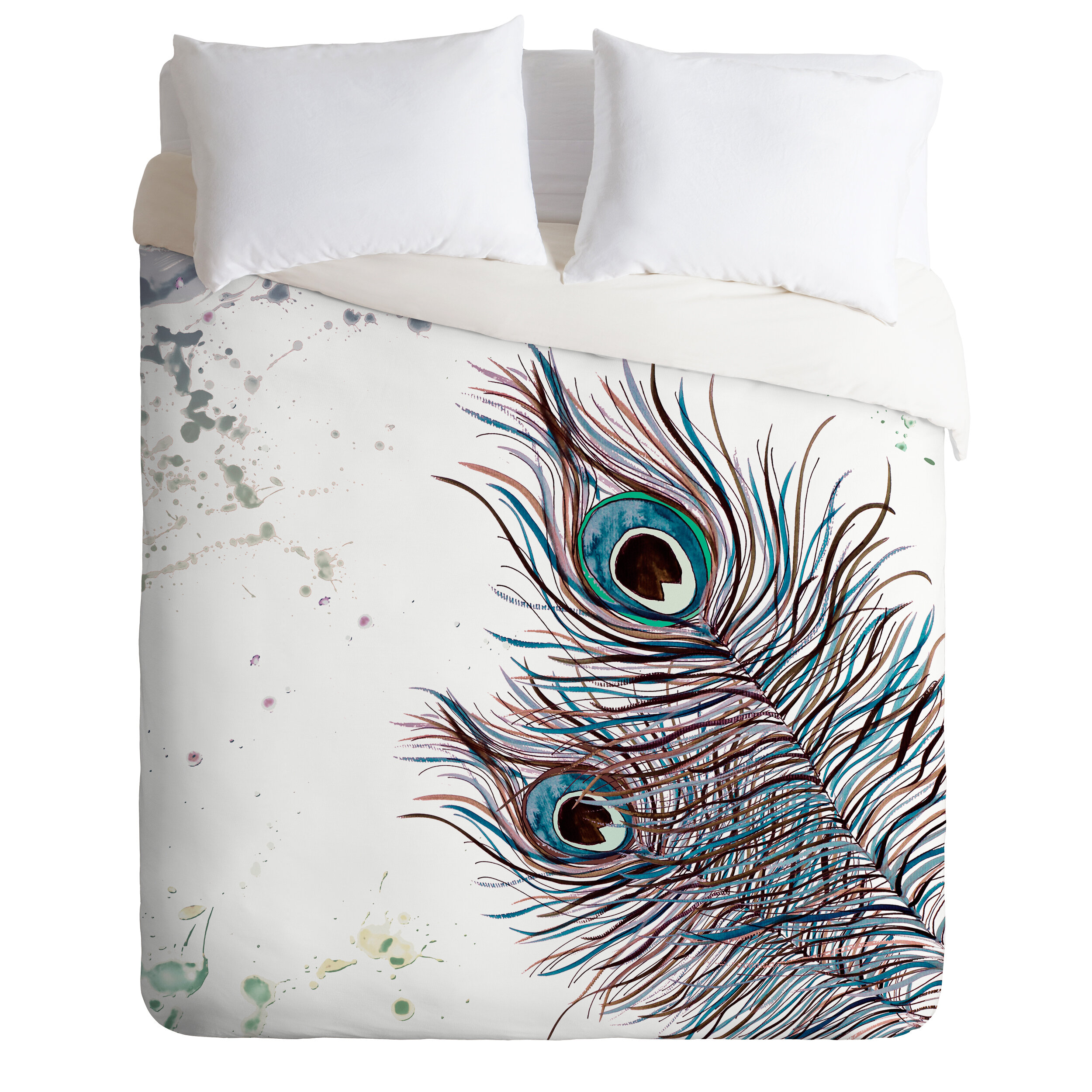 peacock feather duvet cover