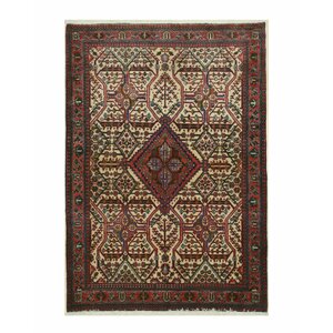 Abadeh Hand-Knotted Red/Ivory Area Rug