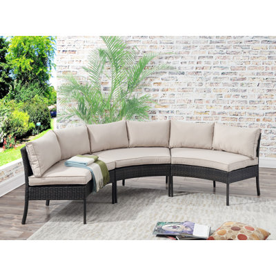 Breakwater Bay Purington Circular Patio Sectional With Cushions