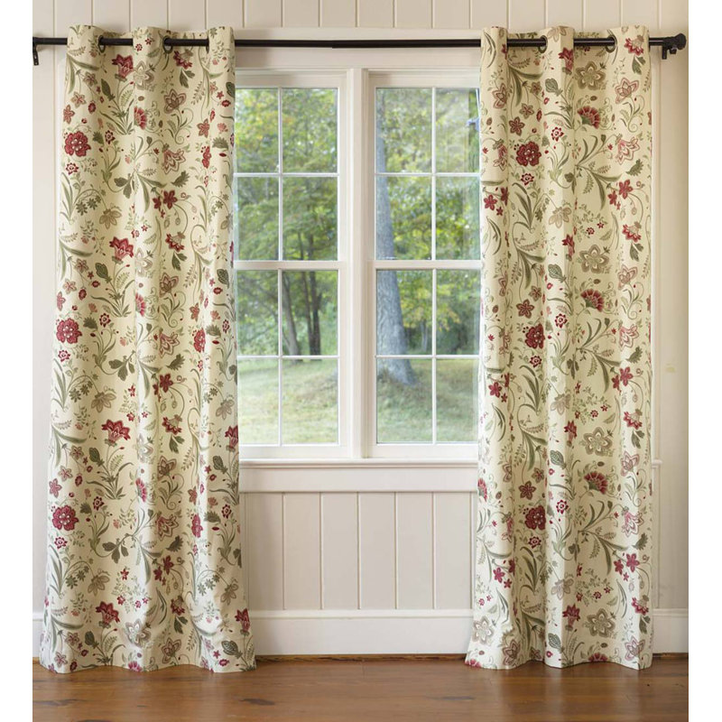 Plow Hearth Jacobeanogic Floral Room Darkening Thermal Grommet