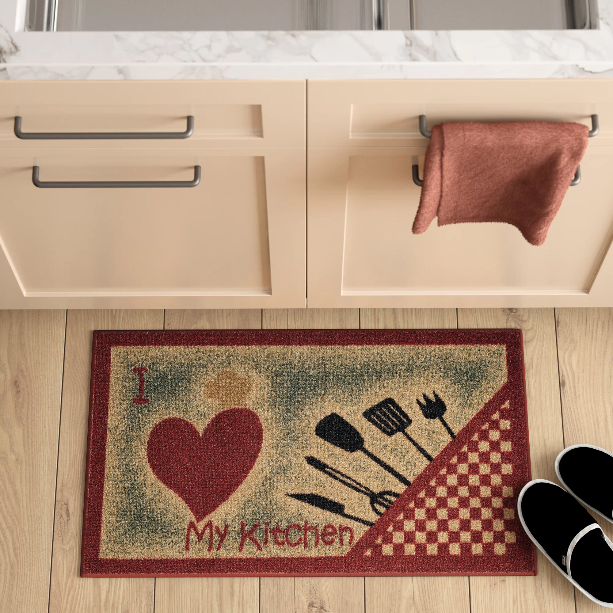 Winston Porter Rishel I Love My And Utensils Kitchen Mat Reviews Wayfair