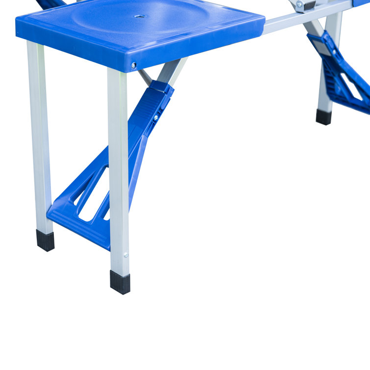 Blue Natico Originals Inc. Natico 60-7384-BL Outdoor Portable Picnic Table Blue Natico Originals Inc. Natico 60-7384-BL Outdoor Portable Picnic Table