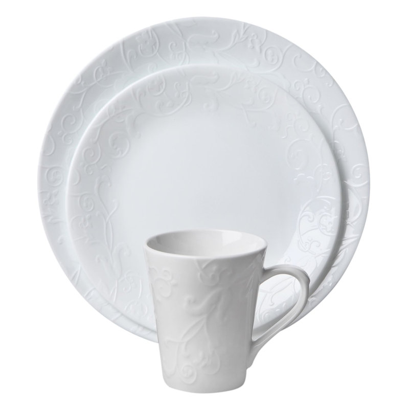 Corelle Embossed Bella Faenza 16 Pc Dinnerware Set Reviews Wayfair