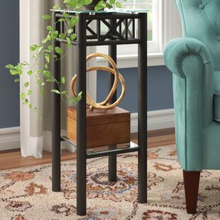 Lanesboro Glass Top End Table With Storage By Charlton Home