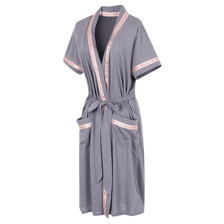 Womens Dressing Gown Soft Kimono Robe Lightweight Short Bathrobe Nightwear Sleepwear for All Seasons S-XXL 