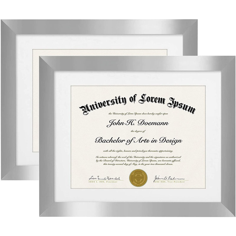 11 x 14 Diploma Frame with Mat for 8.5 x 11 - Shatter - Resistant Glass & Composite Wood