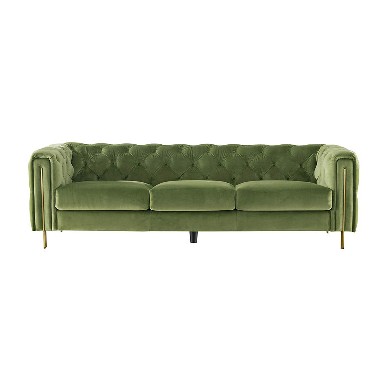 Everly Quinn Petrone Velvet Chesterfield 97 Tuxedo Arm Sofa Wayfair