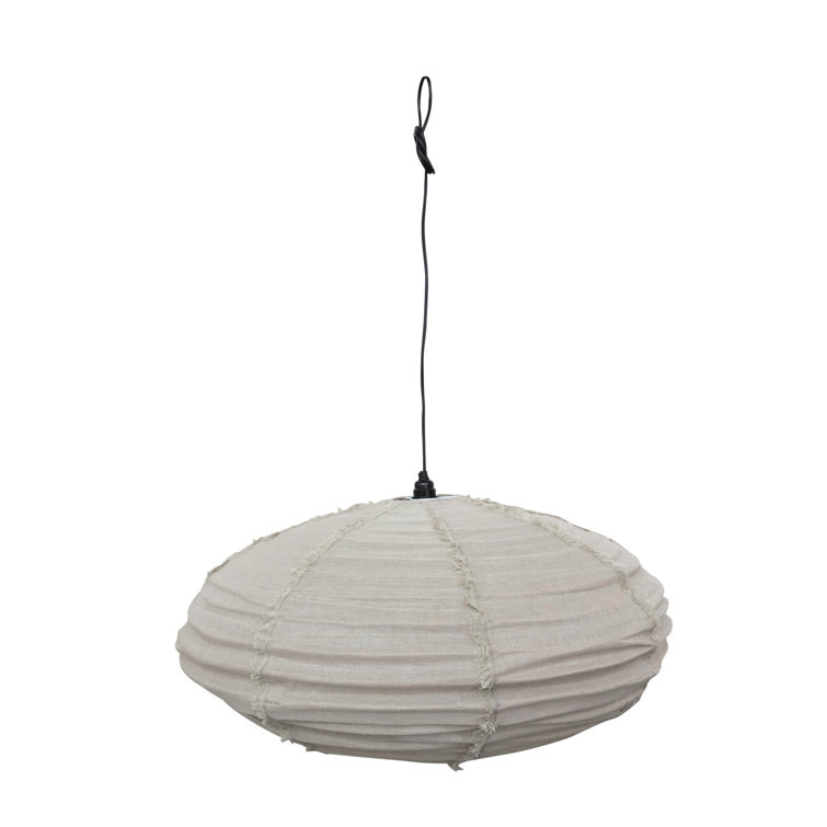 Cotton Pendant Lamp With Frayed Edges 