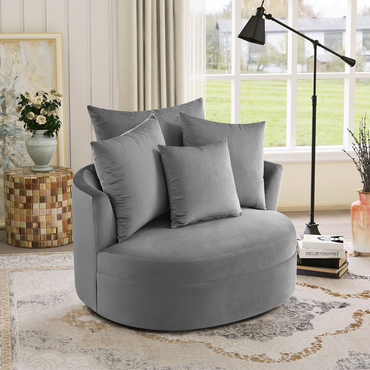 round lounge steel chair with cushion