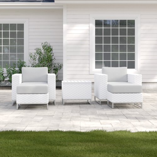 Sol 72 Outdoor Menifee 5 Piece Conversation Set With Cushions