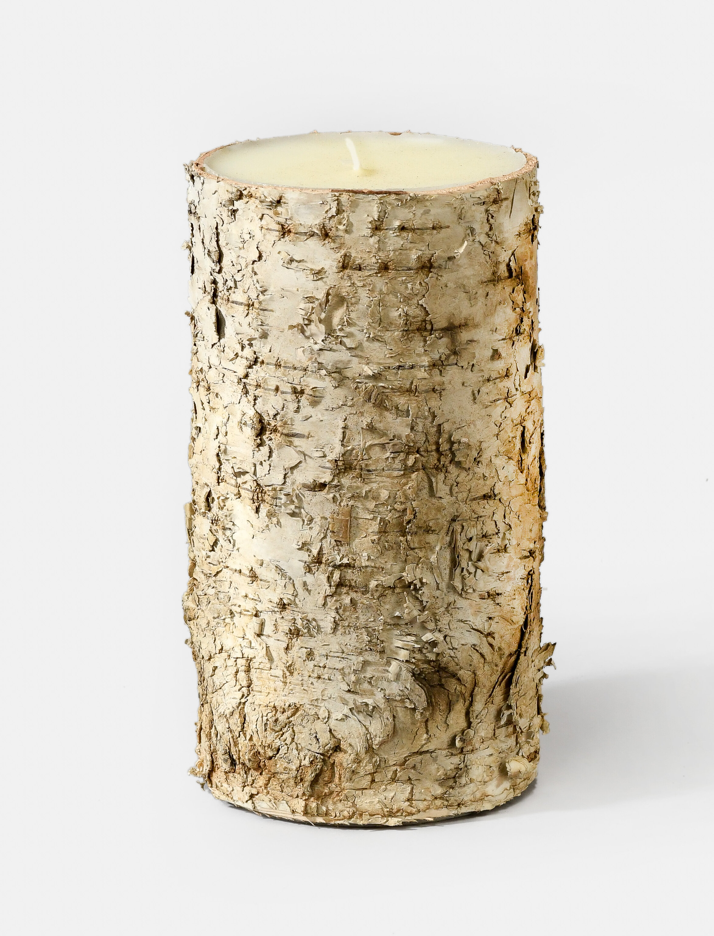 Birch bark candle holder
