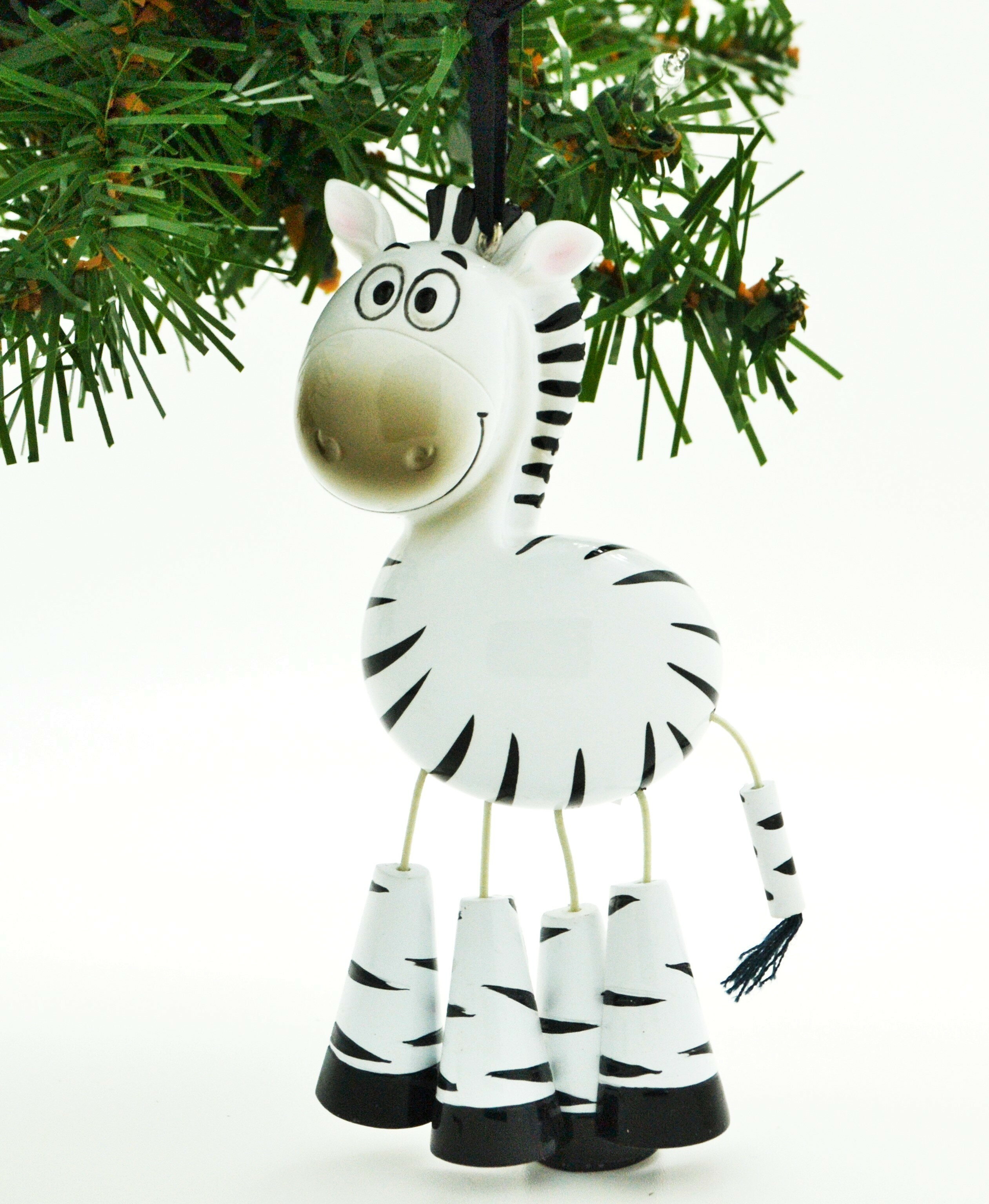 Zebra Santa Christmas Ornament