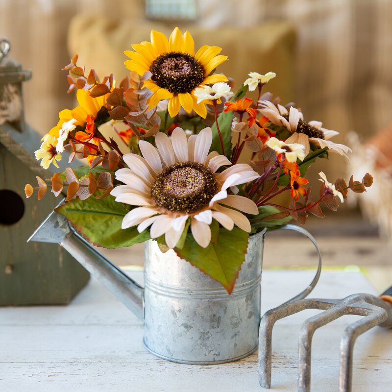 Sunflowers Mix Floral Arrangement in Watering Can
