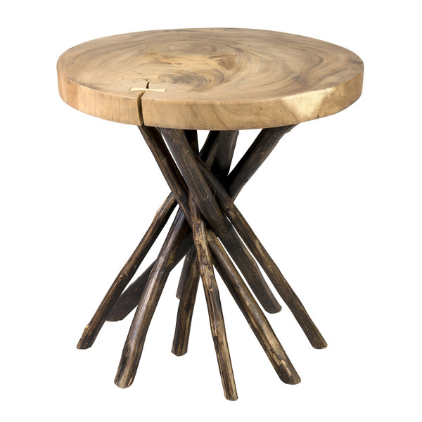Solid Wood Tree End Table
