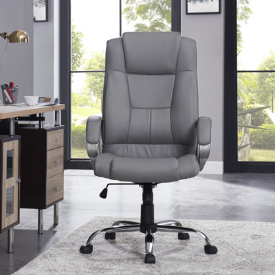 Jakyrah High Back Executive Desk Chair, Faux Leather Office Chair with Back Support, Home Office Chair with Armrest and Lumbar Support