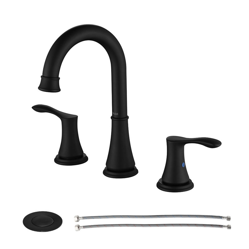Parlos Home Widespread Bathroom Faucet With Pop Up Drain And Water