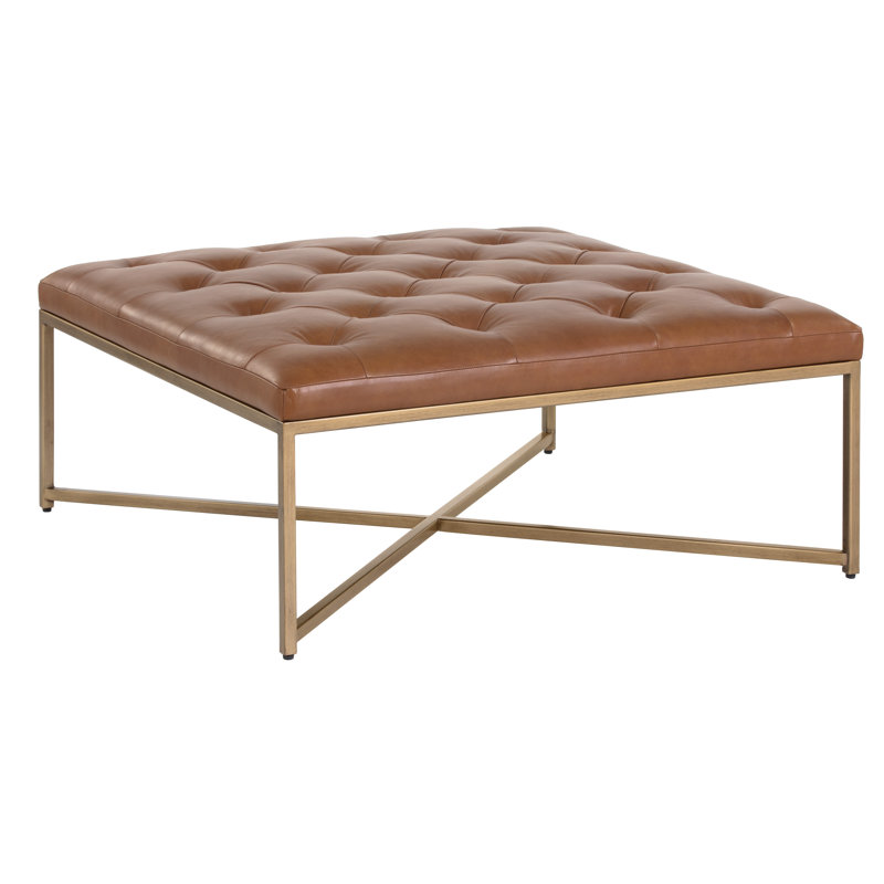 Wynonna Square Leather Tufted Cocktail Ottoman Reviews Joss Main