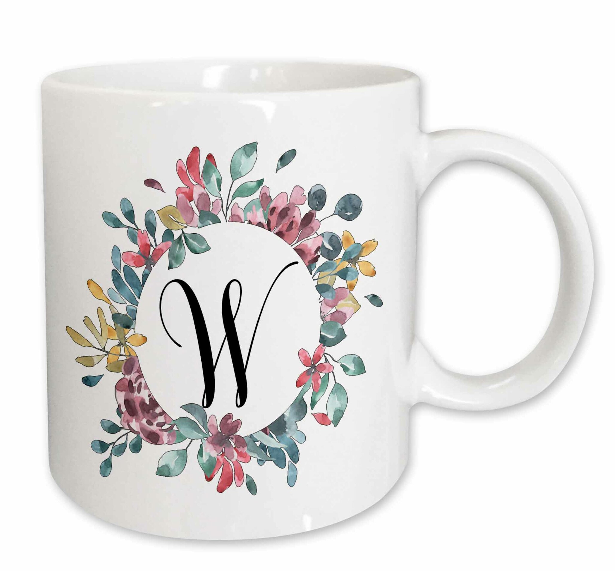 3drose Pretty Watercolor Floral Circle Frame Coffee Mug Wayfair