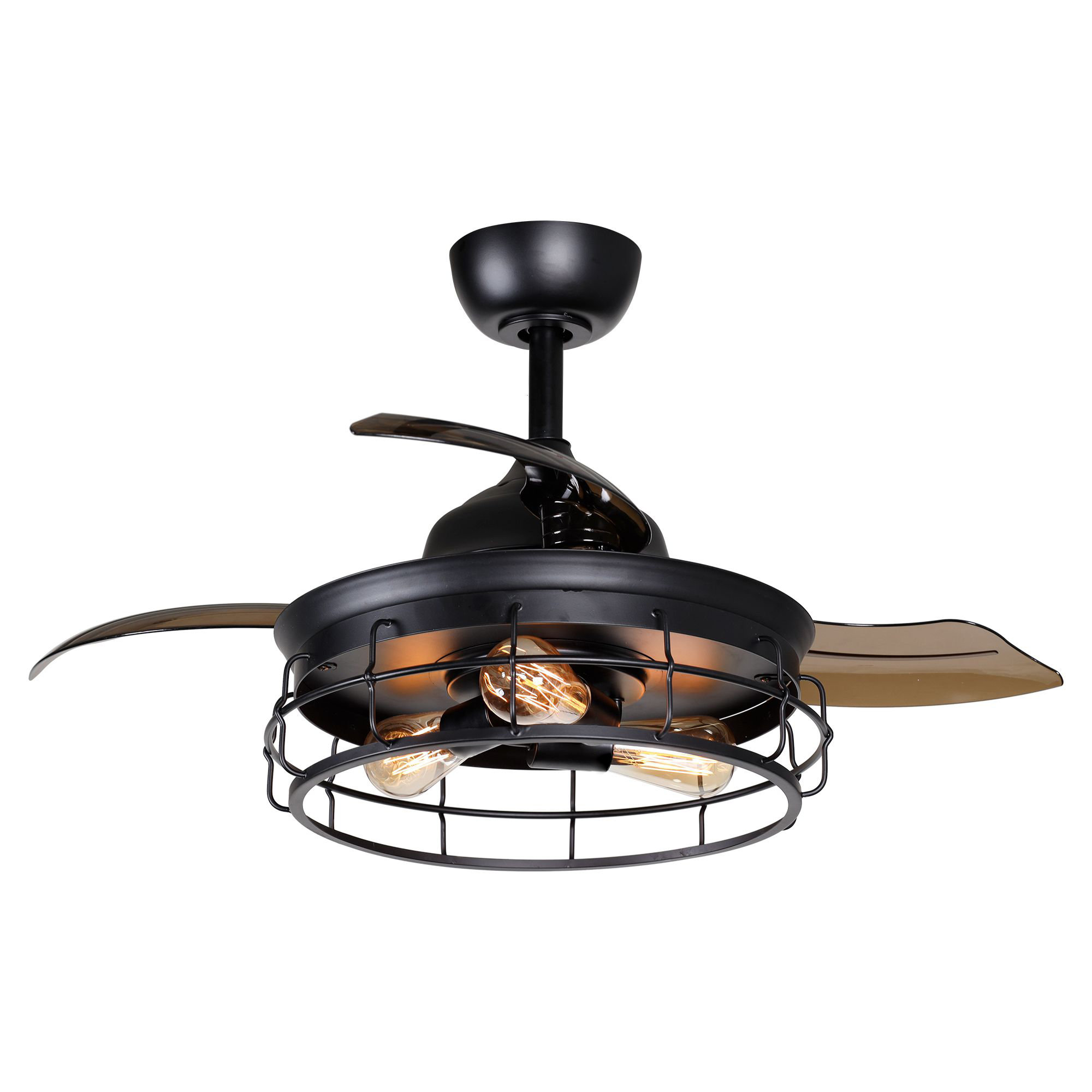Williston Forge 36 Mercurio 3 Blade Caged Ceiling Fan With Wall Control And Light Kit Included Reviews Wayfair