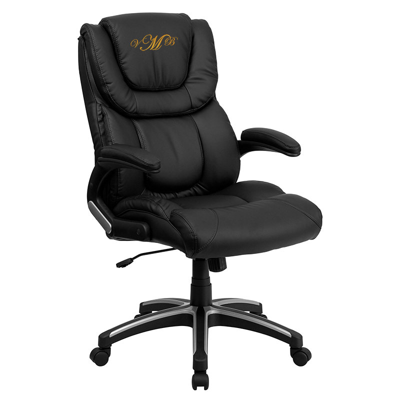 Flash Furniture Embroidered High Back Swivel With Double Layered Headrest And Open Arms Executive Chair Wayfair