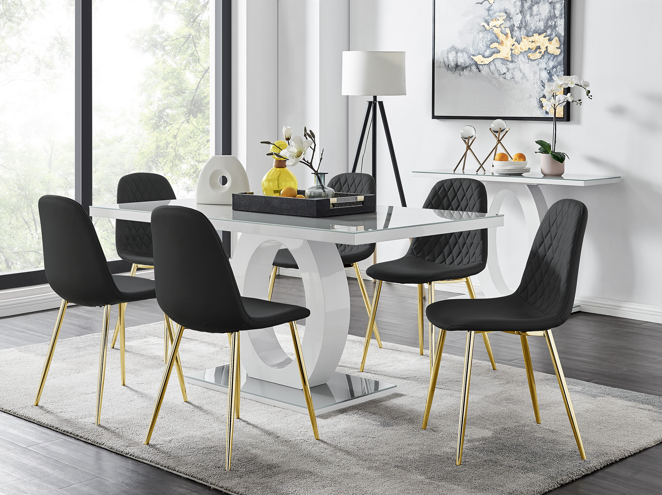 samirah dining set with 6 chairs