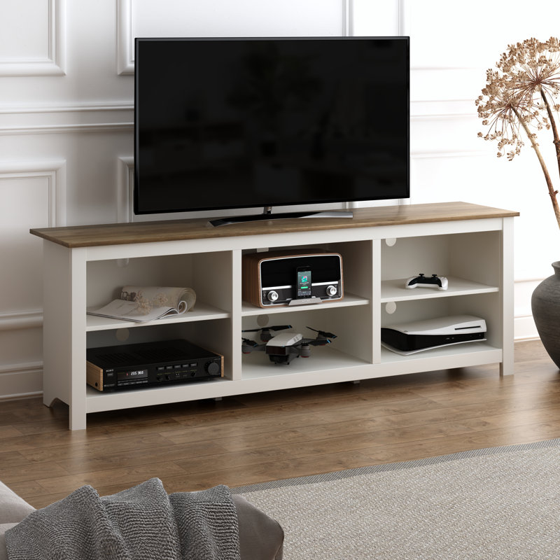 Inniss TV Stand for TVs up to 78" Color: Ivory/Knotty Oak