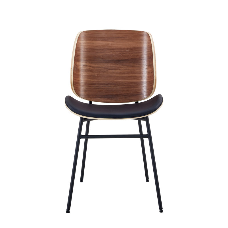 Irina Bent Wood Dining Chair Frame Color / Upholstery Color: Black/Walnut