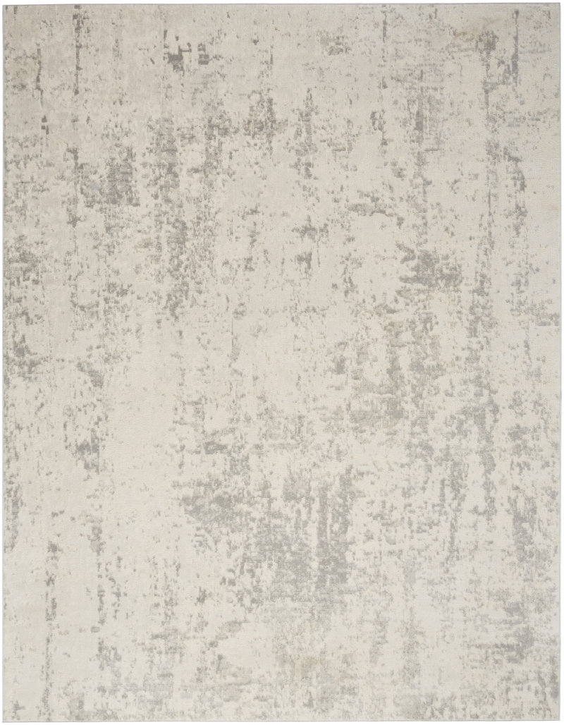 Quam Abstract Modern Machine Woven Area Rug in Cream/Gray Rug Size: Rectangle 7'10" x 9'10"