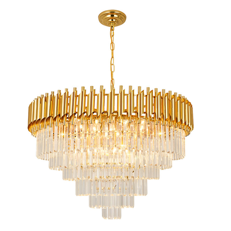 Melar 17 - Light Dimmable Tiered Chandelier Base Finish: Gold