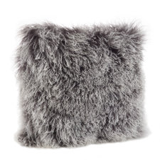 Asya Mongolian Fur Throw Pillow