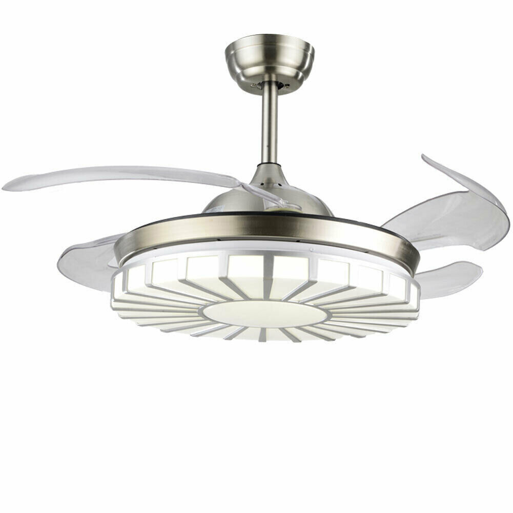 42inches,White Ceiling Fan with 3 Colors Light and Remote Control 