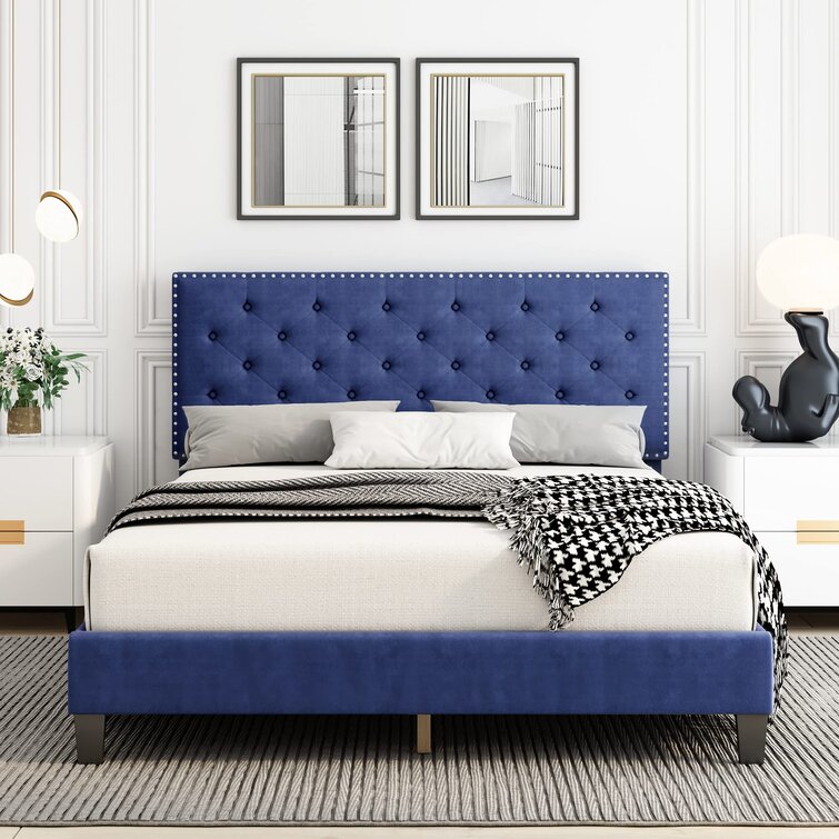 Emanuell Tufted Upholstered Low Profile Bed