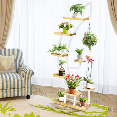 6-Tier Curved Plant Stand with Hanger